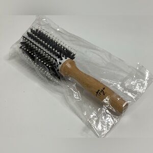 Taya Hairbrush Wooden Handle Full Round Brush New HTF 9”.
